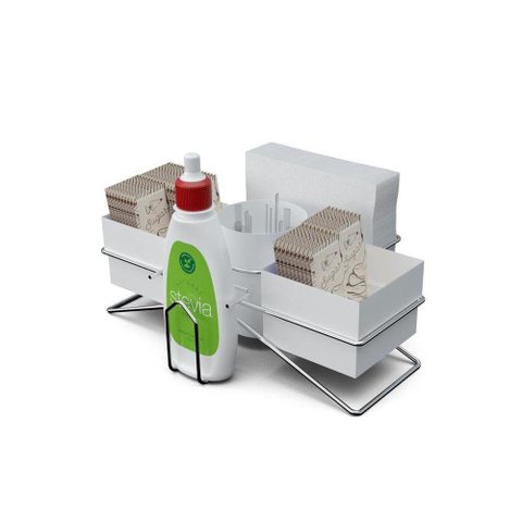 Suporte de Mesa para Sachês e Guardanapos - Stolf Branco