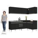 Ver imagem 5 de Armário de Cozinha Modulado de Canto 6 Peças Cp30 com Pia Inox Preto - Lumil Lumil Móveis