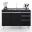 Ver imagem 7 de Armário de Cozinha Modulado de Canto 6 Peças Cp30 com Pia Inox Preto - Lumil Lumil Móveis