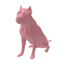 Ver imagem 1 de Pitbull Low Poly Geométrico Decoração 3d:rosa
