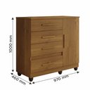 Ver imagem 3 de Cômoda Florença 1 Porta 4 Gavetas Cinamomo Benetil Móveis