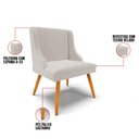 Ver imagem 3 de Kit 10 Cadeiras Estofadas para Sala de Jantar Pés Palito Lia Veludo Cinza - Ibiza