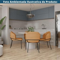 Kit 2 Cadeiras Nevada Denali Fratini Revestimento em Poliuretano (pu) Caramelo Base Aço Carbono - 5