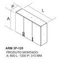 Ver imagem 2 de Armário Aéreo Essence 3 Portas 120cm 100% Mdf - Itatiaia Fendi/gris