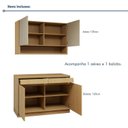 Ver imagem 6 de Cozinha Completa Modulada 2 Peças 4 Portas 2 Gavetas com Rodapé 100% MDF Simone Mendes Marrom/Carvalho/Greige