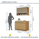 Ver imagem 4 de Cozinha Completa Modulada 2 Peças 4 Portas 2 Gavetas com Rodapé 100% MDF Simone Mendes Marrom/Carvalho/Greige