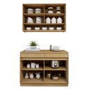 Ver imagem 5 de Cozinha Completa Modulada 2 Peças 4 Portas 2 Gavetas com Rodapé 100% MDF Simone Mendes Marrom/Carvalho/Greige