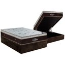 Ver imagem 1 de Cama Box Baú Casal: Colchão Molas Ensacadas Ortobom SuperPocket Sleep King Látex + Base CRC Suede Br