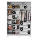 Ver imagem 4 de Guarda Roupa Casal Riva Branco Amêndola Touch Flex com Espelho e Pés e Cômoda Astral 4 Gavetas Amênd