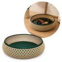 Ver mais imagens de Bandeja Porta Objetos Multiuso Redondo Porta Treco Rústico Design Palhinha Treliça Rattan Sintético 
