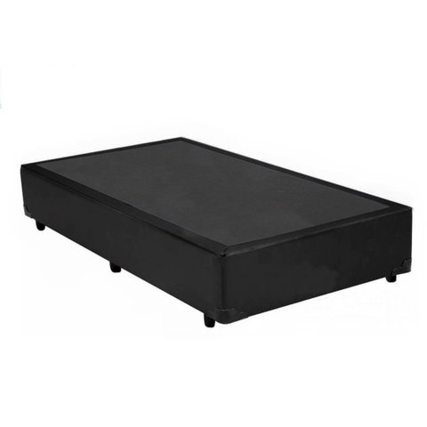 Base Box Blindado Solteirão Acolchoes Sintético Preto 40x96x203
