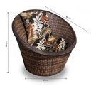 Ver imagem 3 de Conjunto de Poltronas Fibra Sintética Bola - 2 Poltronas + 1 Mesa Centro - Tecido Revieira Marrom