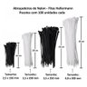 Kit com 400 Abraçadeira Fita Lacre de Nylon Enforca Gato 15 20 25 e 30 Cm Preto e Branco - 2