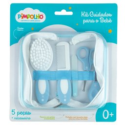 Kit Higiene para Bebê 5 Pçs C/ Nécessaire Azul - Pimpolho:azul - 3