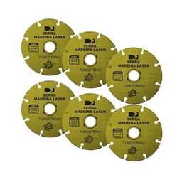 Kit 6 Disco Serra Madeira Laser Tungstênio 7.1/4'' 180mm - 1