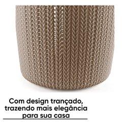 Cesto Trançado Plástico Organizador Alto Marrom - P - 3