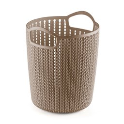 Cesto Trançado Plástico Organizador Alto Marrom - P - 1