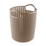 Cesto Trançado Plástico Organizador Alto Marrom - P - 1