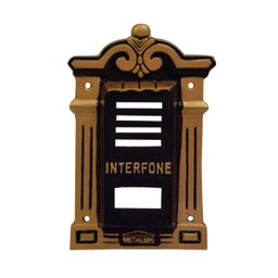 Protetor Interfone Vila Rica Alumínio Fundido Ouro 4x10x19cm - 1
