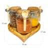 Porta Tempero - Ágora Coração Acompanha 3 Potes de Vidro com Colher de Bambu com 250ml com Rolha - 2