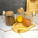 Ver imagem 3 de Porta Tempero - Ágora Coração Acompanha 3 Potes de Vidro com Colher de Bambu com 250ml com Rolha
