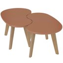 Ver imagem 2 de Kit 02 Mesas de Centro para Sala de Estar Orgânica 91cm Pés Retrô Ariela A05 Terracota - Lyam