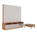 Ver imagem 1 de Sala de Estar Mesa com Estante Reno Off White Matte Freijo