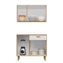 Ver imagem 2 de Kit Cozinha Ester 5 Portas 1 Gaveta MDF-MDP Amadeirado Pallazio