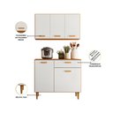 Ver imagem 4 de Kit Cozinha Ester 5 Portas 1 Gaveta MDF-MDP Amadeirado Pallazio