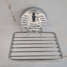 Saboneteira Porta Sabonete com Ventosa Faciliti Suporte de Parede para Banheiro Cromado - 6