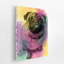 Ver imagem 2 de Quadro Cachorro Cão Pug Tinta Aquarela Canvas 30x40cm