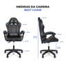 Cadeira Gamer Ergonômica Top para Escritório Azul e Branco - 4