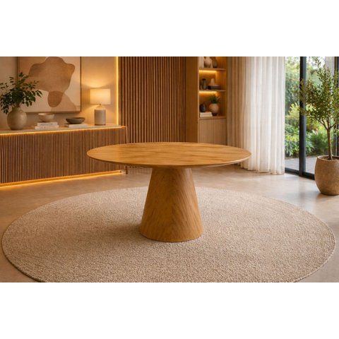 Mesa de Jantar Redonda Laminada 110x110 Base Cone Imperial