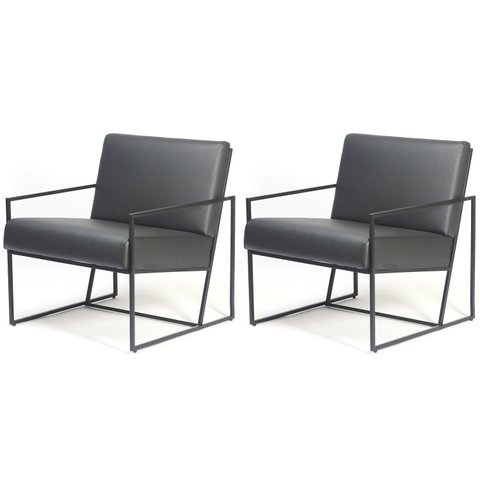 Poltrona Industrial, Decorativa, Sala e Recepção - Poltrona Flow - Kit 2