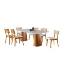 Ver imagem 2 de Conjunto Sala de Jantar de 6 Lugares Oslo Móveis Mundial Cinamomo/linho Creme