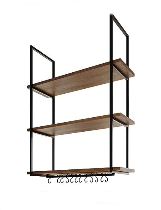 NICHO DE TETO PARA COZINHA 80 CM PRETO E FREIJÓ - 2