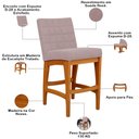 Ver imagem 6 de Kit 04 Banquetas Baixa Cozinha Bancada Bar Sala de Jantar Fixa Mila L02 Suede Rosê - Lyam Decor