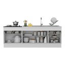 Ver imagem 5 de Kit 2 Balcões C/ Rodapé Gabinete Pia 150cm e Cooktop 70cm Veneza Multimóveis Mp2108.964 Branco/