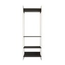 Ver imagem 3 de Guarda Roupa Aberto Industrial Modulado Solteiro Preto Cabideiro Ferro Branco