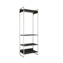 Ver imagem 2 de Guarda Roupa Aberto Industrial Modulado Solteiro Preto Cabideiro Ferro Branco