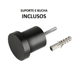 Espelho Adnet Redondo 60 Cm Alça De Couro + Suporte + Bucha - Preto - 4