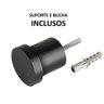 Espelho Adnet Redondo 60 Cm Alça De Couro + Suporte + Bucha - Preto - 4
