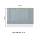 Ver imagem 3 de Balcão de Pia 120 cm 2 Portas Branco/Cinza Lux Madesa