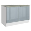 Ver imagem 1 de Balcão de Pia 120 cm 2 Portas Branco/Cinza Lux Madesa