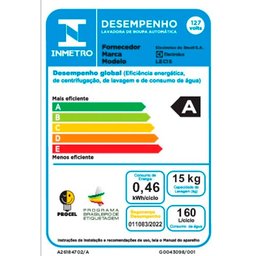 Máquina de Lavar 15kg Electrolux Premium Care com Cesto Inox Jeteclean - Lec15 - 12