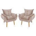 Ver imagem 1 de Kit 2 Poltronas Decorativa Opala Pés Palito Veludo Palha Chamby Móveis