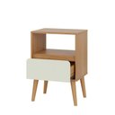 Ver imagem 3 de Mesa de Cabeceira 45cm 1 Gaveta Freijó/off White - Dalla Costa