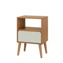 Ver imagem 2 de Mesa de Cabeceira 45cm 1 Gaveta Freijó/off White - Dalla Costa