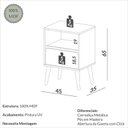 Ver imagem 5 de Mesa de Cabeceira 45cm 1 Gaveta Freijó/off White - Dalla Costa