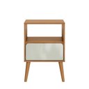 Ver imagem 4 de Mesa de Cabeceira 45cm 1 Gaveta Freijó/off White - Dalla Costa